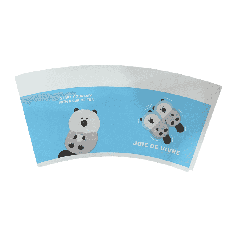 7 oz biyodegradables basılı kağıt bardak fan